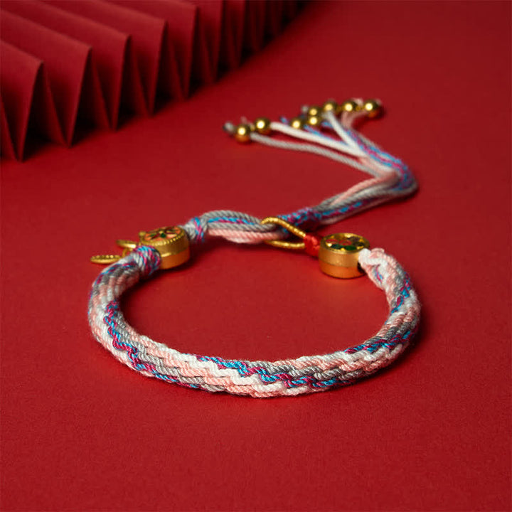 Buddha Stones Etnische stijl vijfkleurige rode koord Armband - image 10