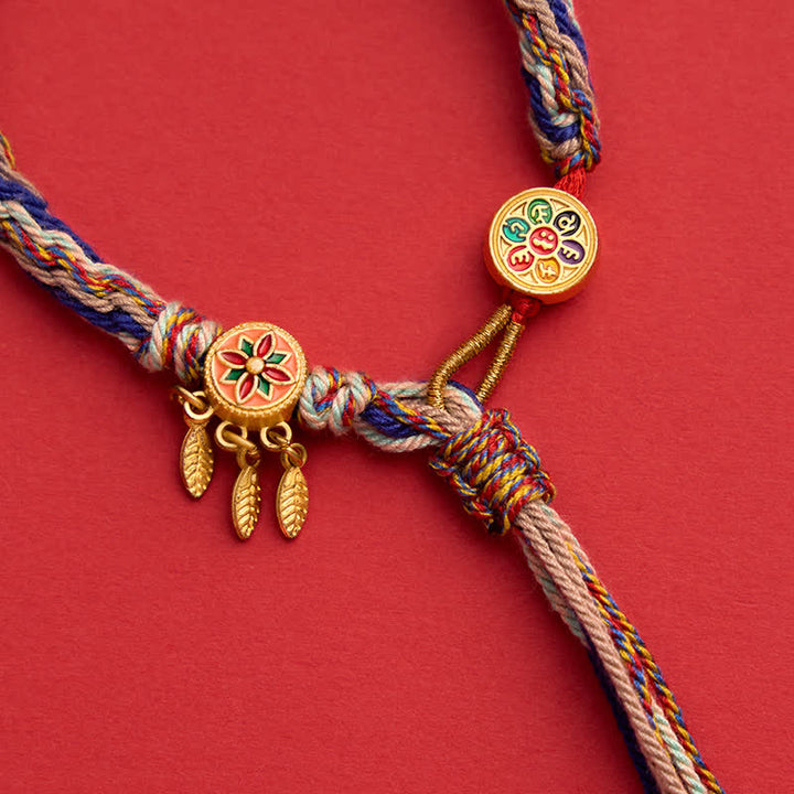 Buddha Stones Etnische stijl vijfkleurige rode koord Armband - image 18