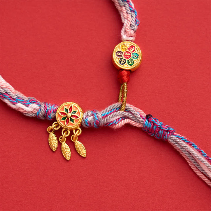 Buddha Stones Etnische stijl vijfkleurige rode koord Armband - image 13