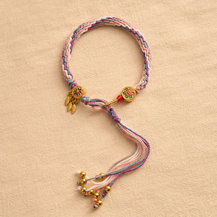 Buddha Stones Etnische stijl vijfkleurige rode koord Armband - image 11