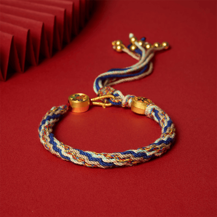 Buddha Stones Etnische stijl vijfkleurige rode koord Armband - image 15