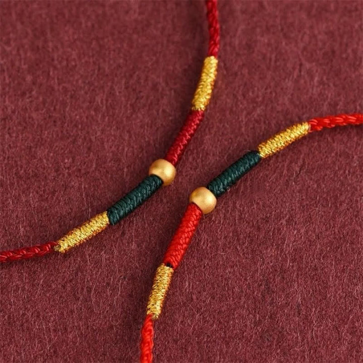 Buddha Stones Armband met koperen kralen en rood koord ter bescherming. - image 6