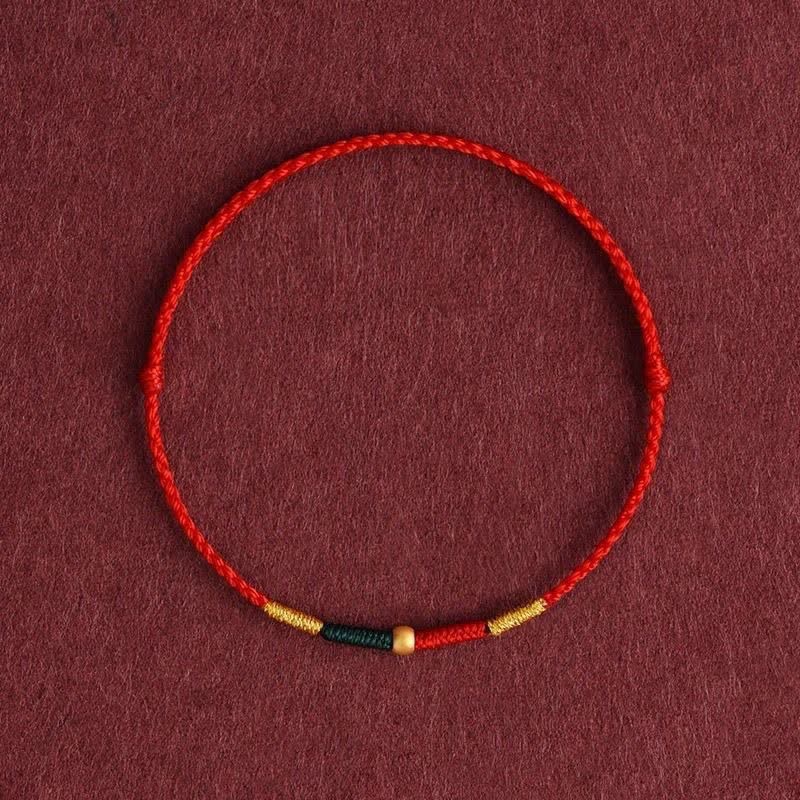 Buddha Stones Armband met koperen kralen en rood koord ter bescherming. - Rood (Polsomtrek: 15–17 cm) - image 4