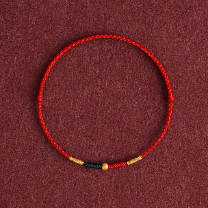 Buddha Stones Armband met koperen kralen en rood koord ter bescherming. - Rood (Polsomtrek: 15–17 cm) - image 4