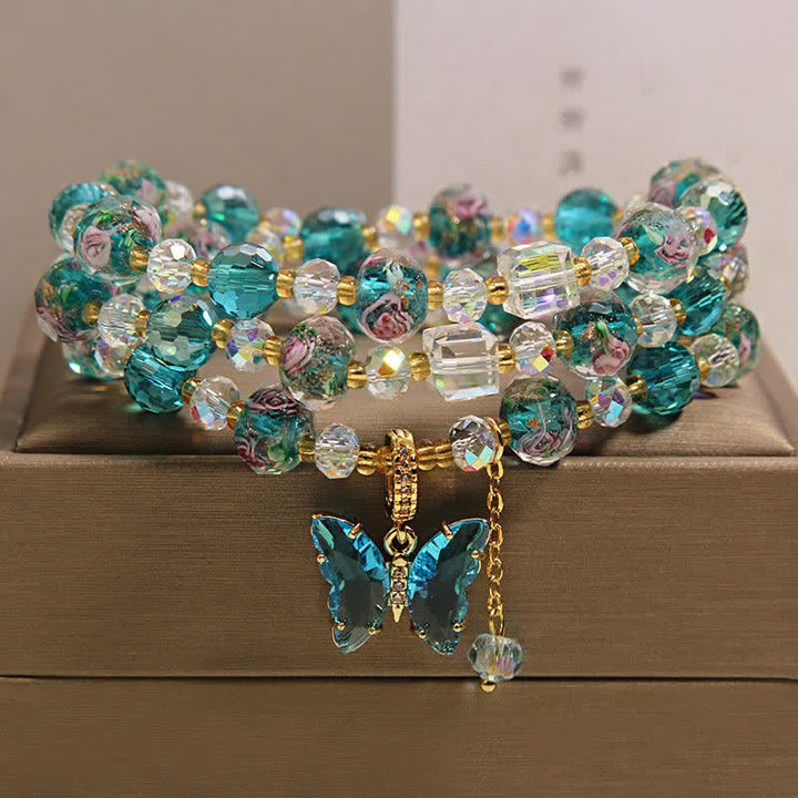 Buddha Stones Liuli glazen kralen vlinder transformatie drievoudige Armband - Vlinder (Transformatie ♥ Liefde) - image 0