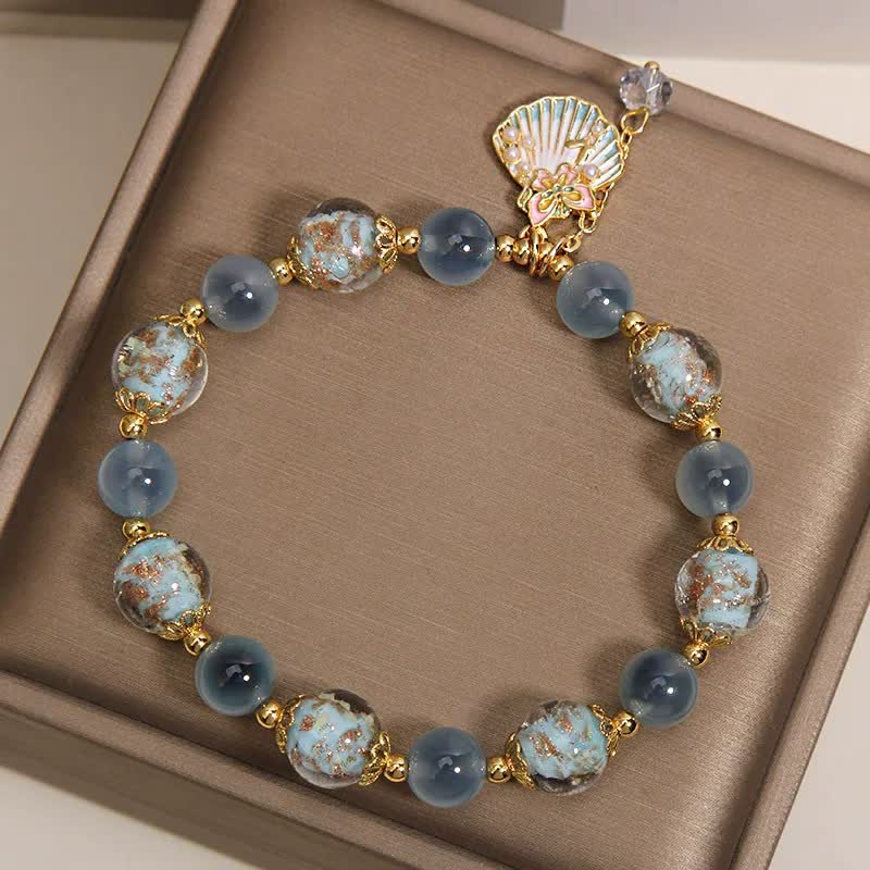 Buddha Stones Candy Agaat Liuli glazen kralen, schelp, vlinder bedeltje Armband - image 4