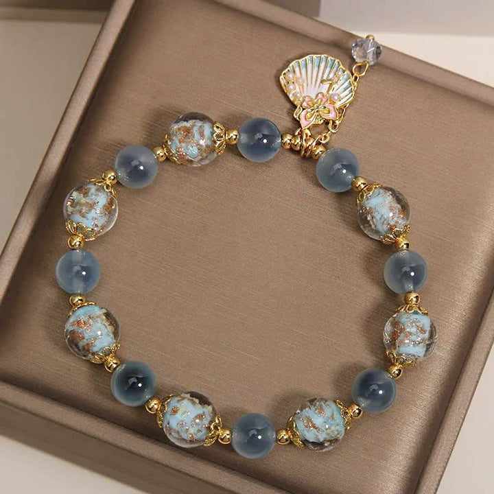 Buddha Stones Candy Agaat Liuli glazen kralen, schelp, vlinder bedeltje Armband - image 4