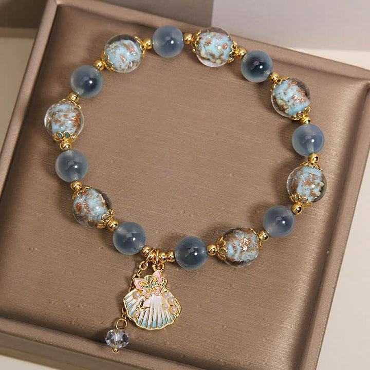 Buddha Stones Candy Agaat Liuli glazen kralen, schelp, vlinder bedeltje Armband - image 3
