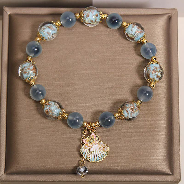 Buddha Stones Candy Agaat Liuli glazen kralen, schelp, vlinder bedeltje Armband - image 2