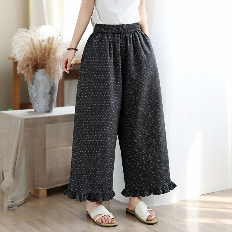 Buddha Stones Casual Cropped broek met bloemenprint voor dames, rechte pijpen en zakken, geschikt voor de lente/zomer - Donkergrijs - US8-10, UK/AU12-14, EU40-42 (2XL) - image 0