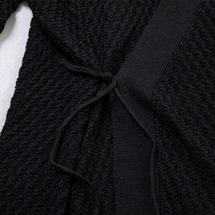 Buddha Stones Lente Casual Effen Vetersluiting V-hals Heren Kimono - image 3