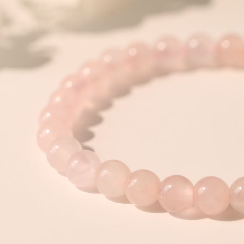 Buddha Stones Rozenkwarts parel bloem bedeltje Armband - image 3