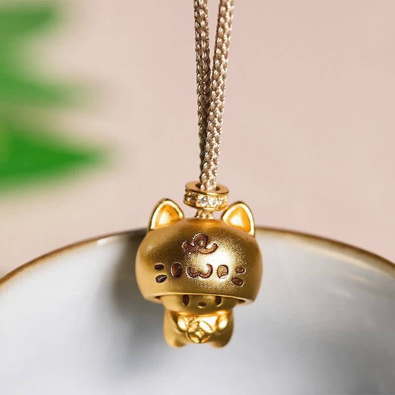Buddha Stones Verguld koperen kattenhangertje als helende Ketting - image 1