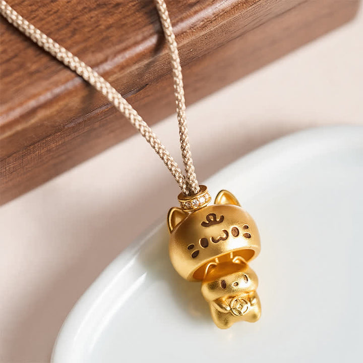 Buddha Stones Verguld koperen kattenhangertje als helende Ketting - Koper (Rijkdom ♥ Geluk) - image 0
