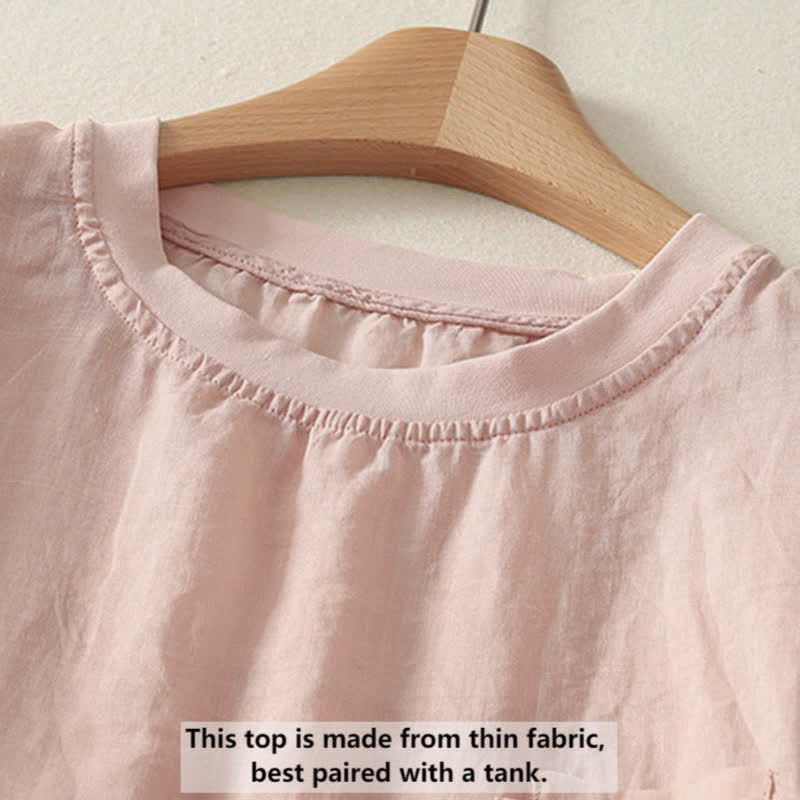 T-shirt met Korte mouw voor dames, casual met Buddha Stones en rood hartmotief - image 1