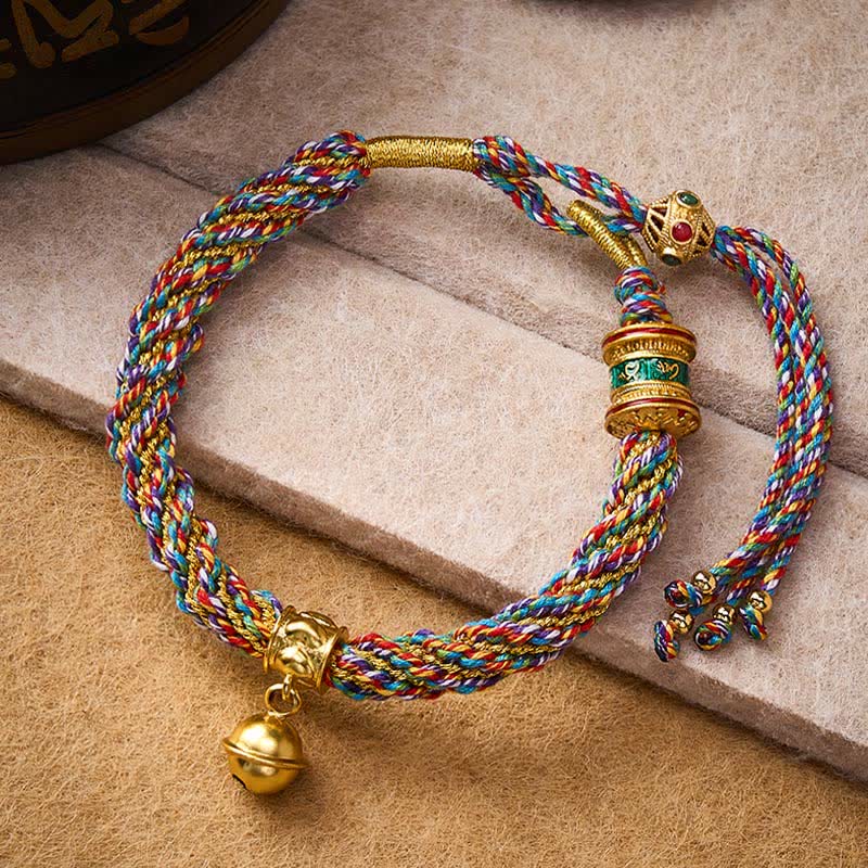 Buddha Stones Tibetaanse Om Mani Padme Hum Krachtbel bedeltje veelkleurige gevlochten touw Armband - Meerkleurig (Polsomtrek: 15-17 cm) - image 0