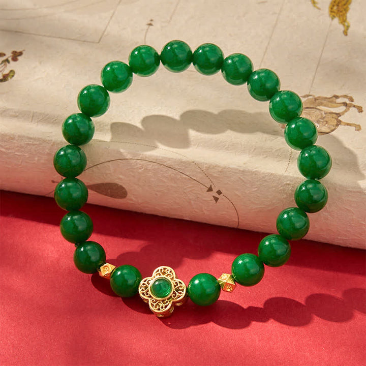 Buddha Stones Armband met kralen van natuurlijke kwartsiet en jade - image 2