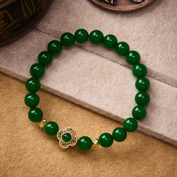 Buddha Stones Armband met kralen van natuurlijke kwartsiet en jade - image 1