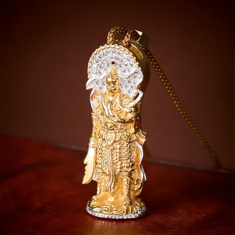 Buddha Stones Koperen Heer Guan Aardingsbescherming Hanger Ketting - image 1