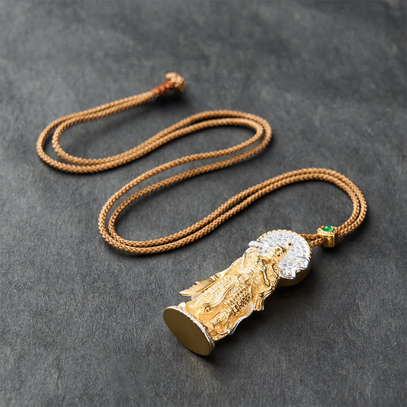 Buddha Stones Koperen Heer Guan Aardingsbescherming Hanger Ketting - image 4