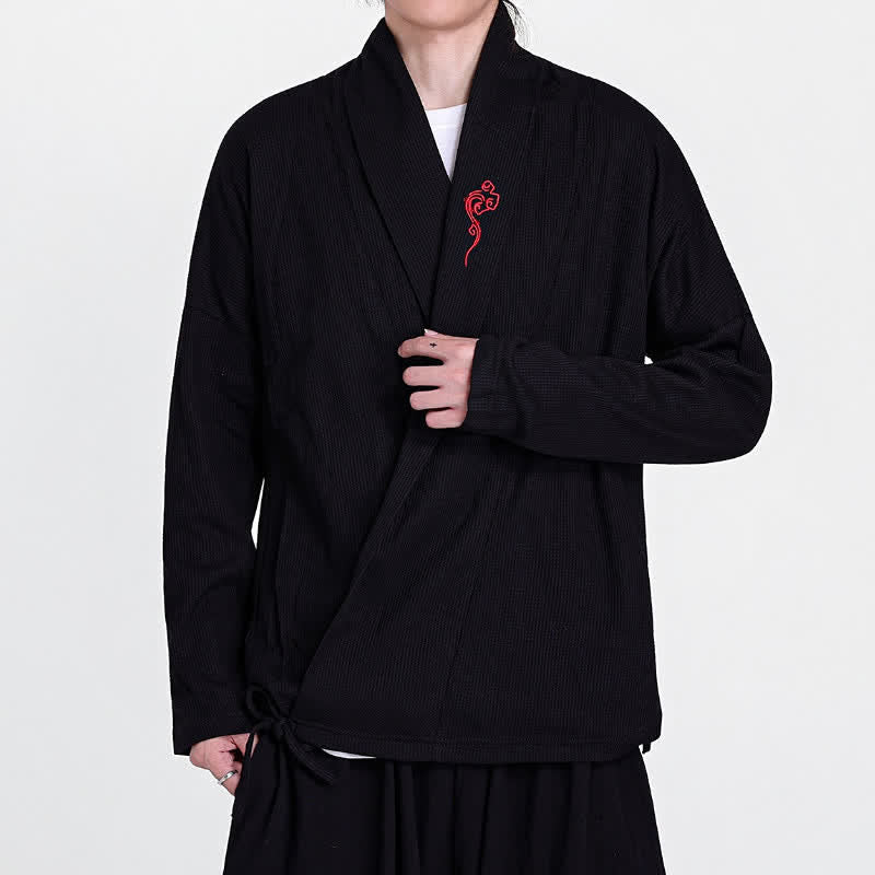 Buddha Stones Casual herenkimono's in Tang-stijl met borduurwerk voor de herfst en winter. - image 1