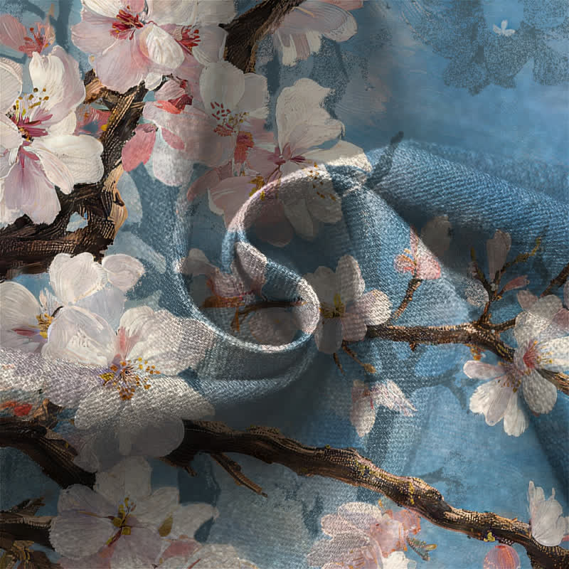 Buddha Stones Vintage harembroek van 100% Cotton met sakura-takpatroon, kikkerknopen en elastische Taille , inclusief Zakken. - image 4