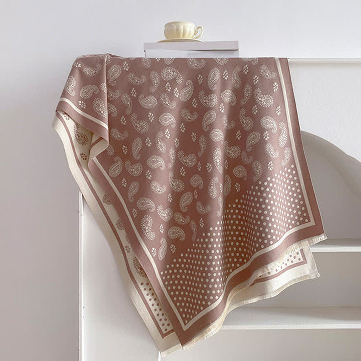 Buddha Stones Lente/Herfst Vintage Paisley Polka Dot Patroon Sjaal (groot) - RosyBrown - 185*65 cm - image 4
