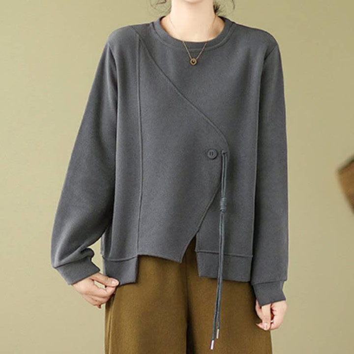 Buddha Stones Minimalistische Ronde hals en Gebreide kleding voor dames, herfst/winter, effen kleur. - image 14