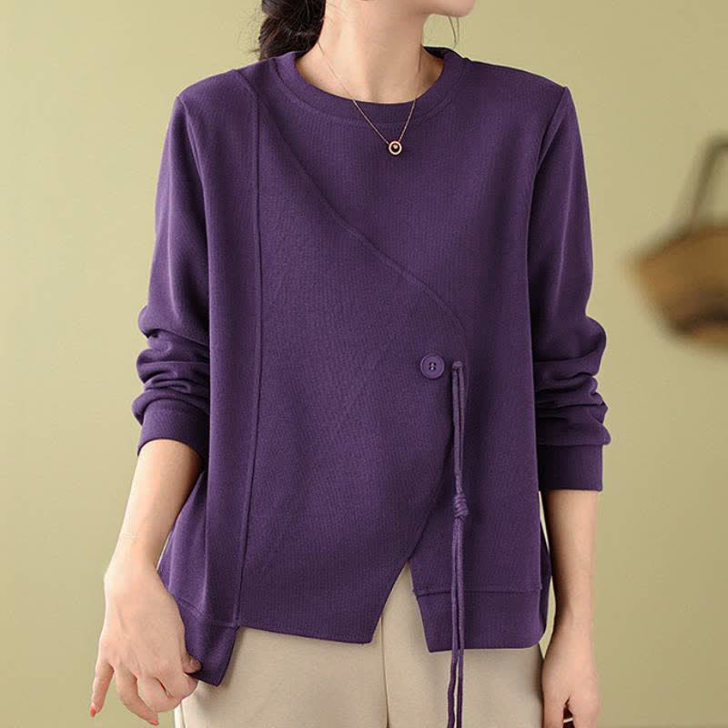 Buddha Stones Minimalistische Ronde hals en Gebreide kleding voor dames, herfst/winter, effen kleur. - RebeccaPurple - US12, UK/AU16, EU44 (2XL) - image 0