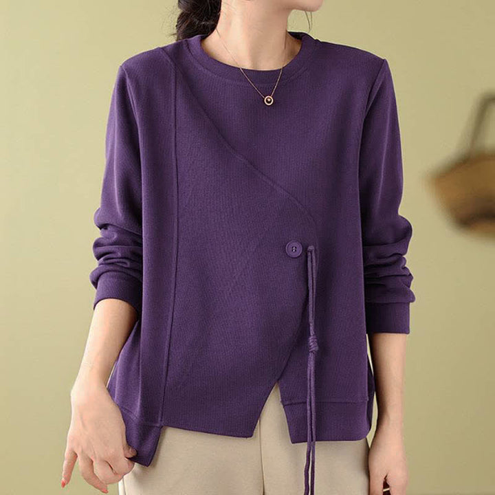 Buddha Stones Minimalistische Ronde hals en Gebreide kleding voor dames, herfst/winter, effen kleur. - RebeccaPurple - US12, UK/AU16, EU44 (2XL) - image 0