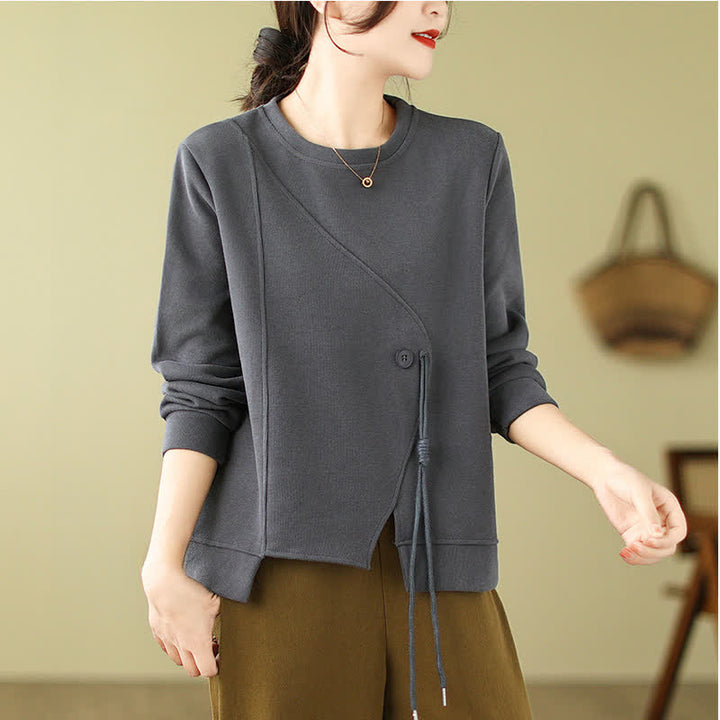 Buddha Stones Minimalistische Ronde hals en Gebreide kleding voor dames, herfst/winter, effen kleur. - Leigrijs - US12, UK/AU16, EU44 (2XL) - image 13