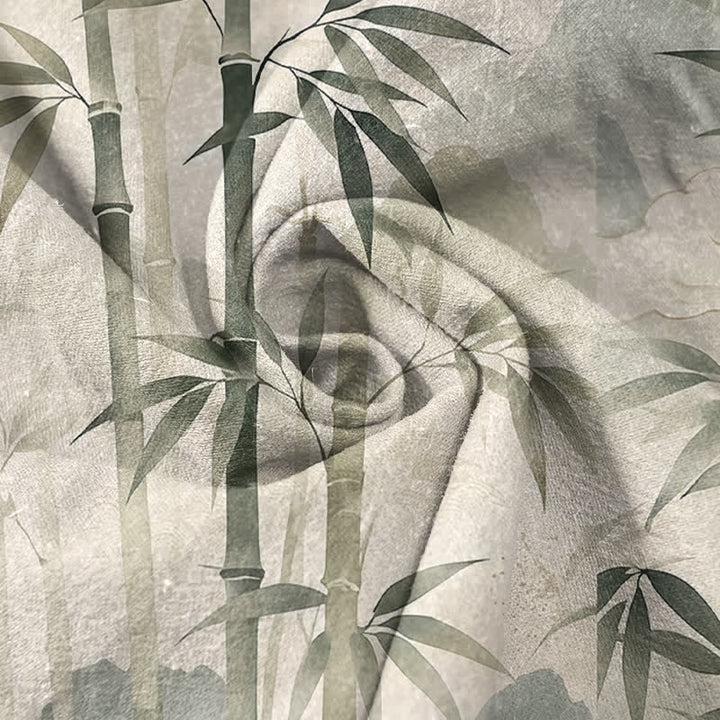 Buddha Stones Damesbroek van 100% Cotton met zen bamboebladpatroon, elastische Taille en Zakken. - image 2