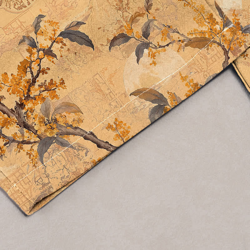 Buddha Stones Vintage 100% Cotton damesbroek met botanisch bloemenpatroon, elastische Taille en Zakken. - image 1