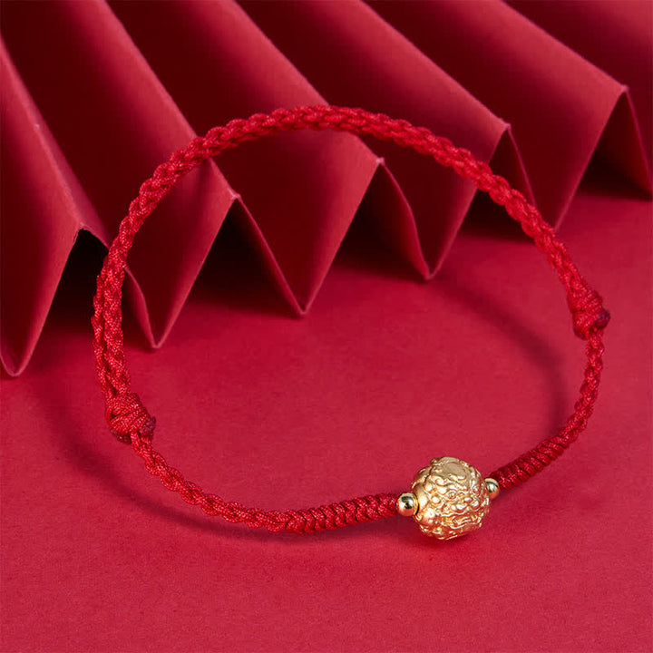 Buddha Stones Koperen Pi Xiu geluksarmband met rood Armband - image 2