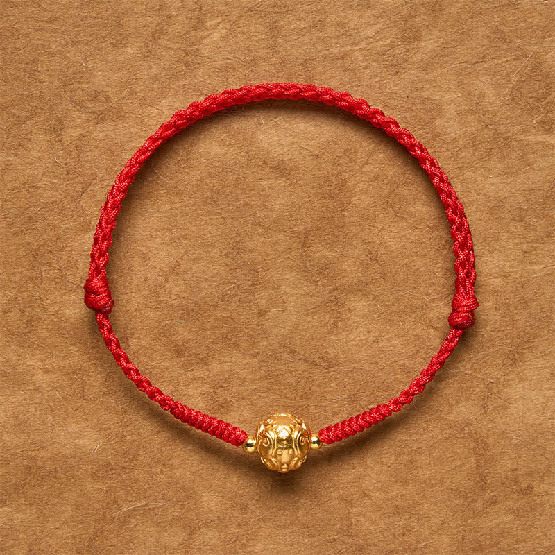 Buddha Stones Koperen Pi Xiu geluksarmband met rood Armband - image 1