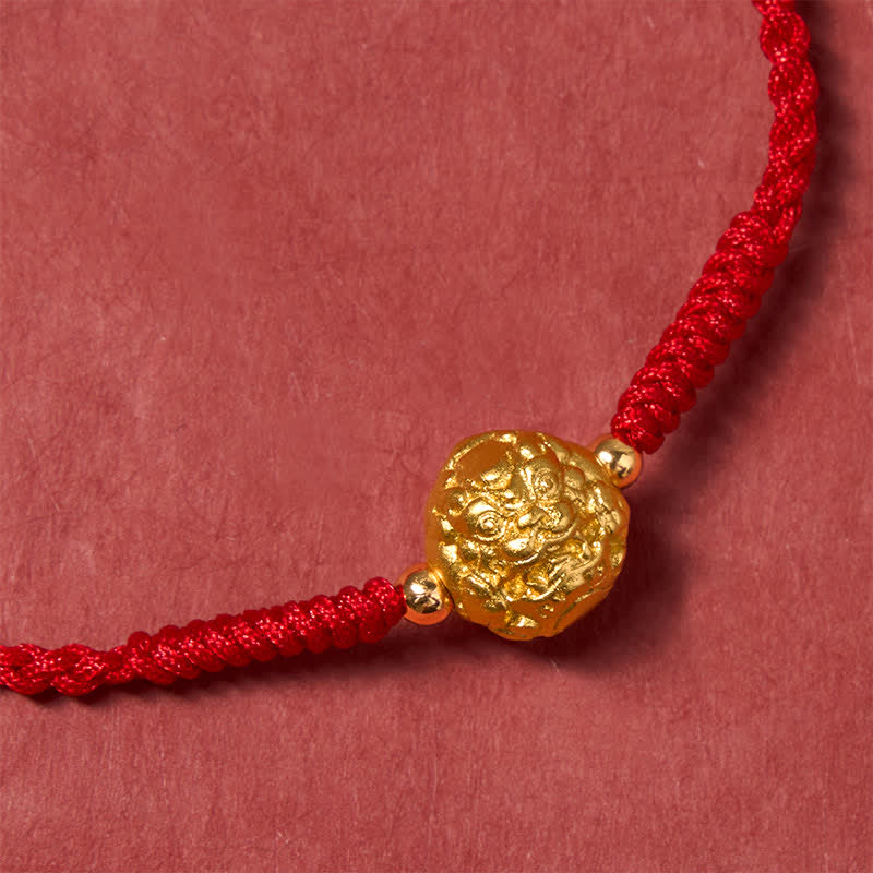 Buddha Stones Koperen Pi Xiu geluksarmband met rood Armband - image 5