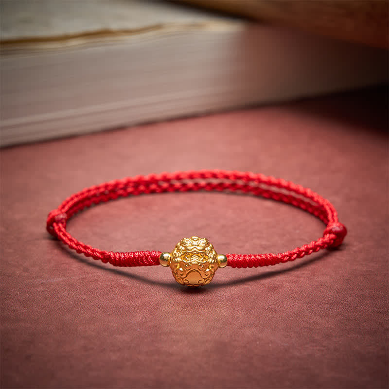 Buddha Stones Koperen Pi Xiu geluksarmband met rood Armband - image 3