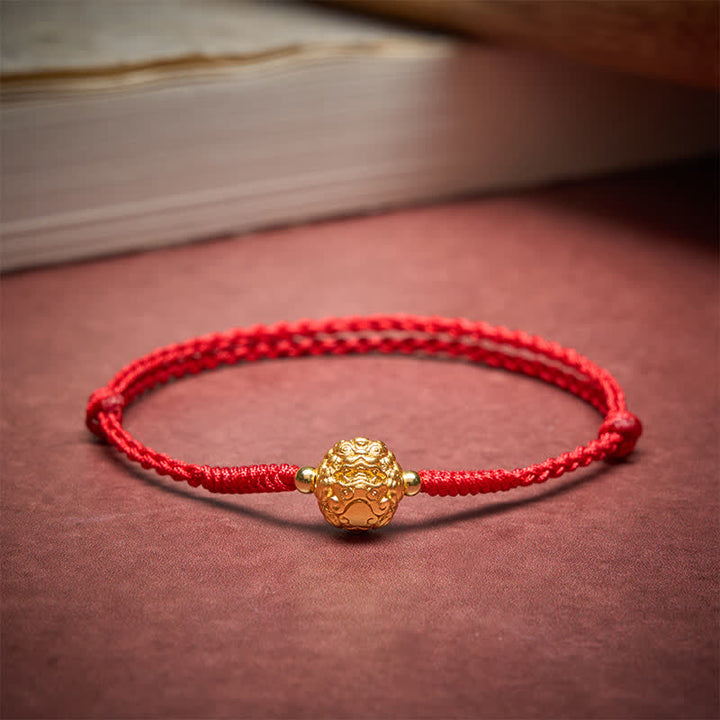 Buddha Stones Koperen Pi Xiu geluksarmband met rood Armband - image 3