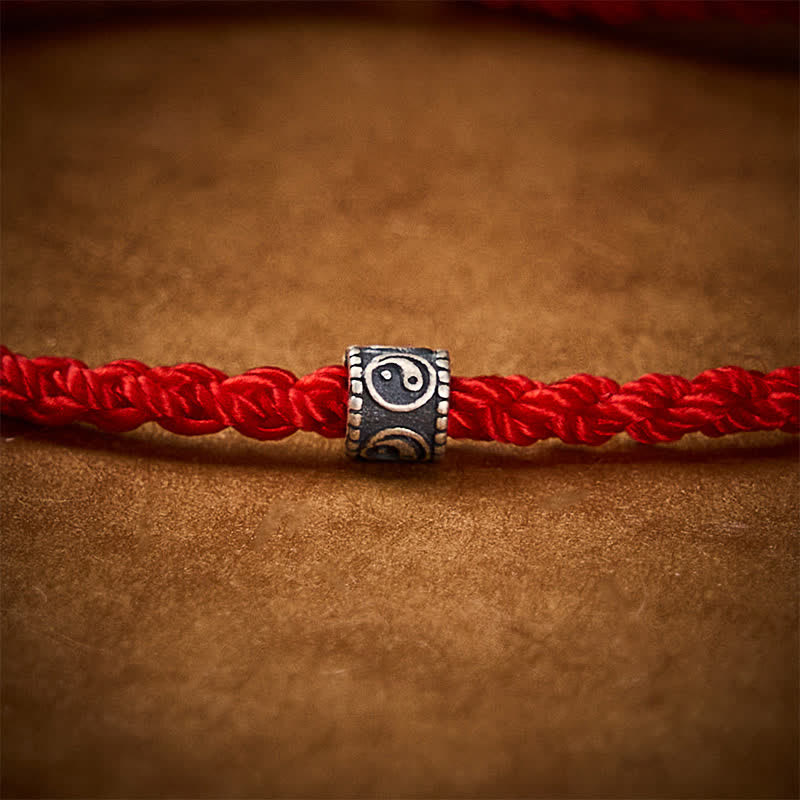 Buddha Stones Rode koord Yin Yang Armband van 925 sterling zilver - image 5