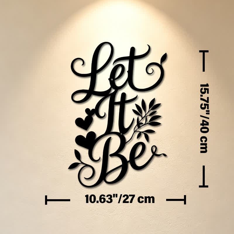 Buddha Stones Let It Be Script Sign Iron Metal Wandkunst met betekenisvolle symbolen - Afmetingen: ca. 27,0 cm x 40 cm x 0,1 cm / 10,63 inch x 15,75 inch x 0,04 inch - image 8