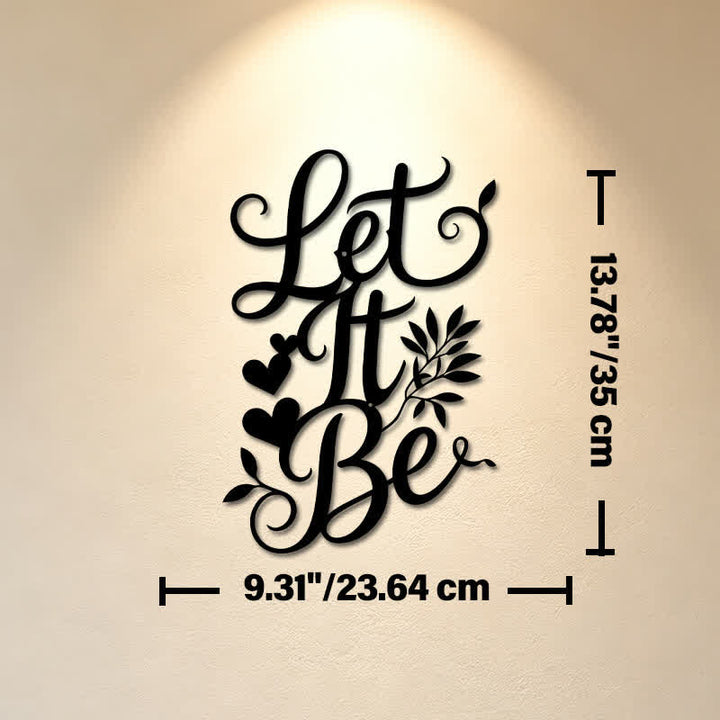 Buddha Stones Let It Be Script Sign Iron Metal Wandkunst met betekenisvolle symbolen - Afmetingen: ca. 23,64 cm x 35 cm x 0,1 cm / 9,31 inch x 13,78 inch x 0,04 inch - image 6