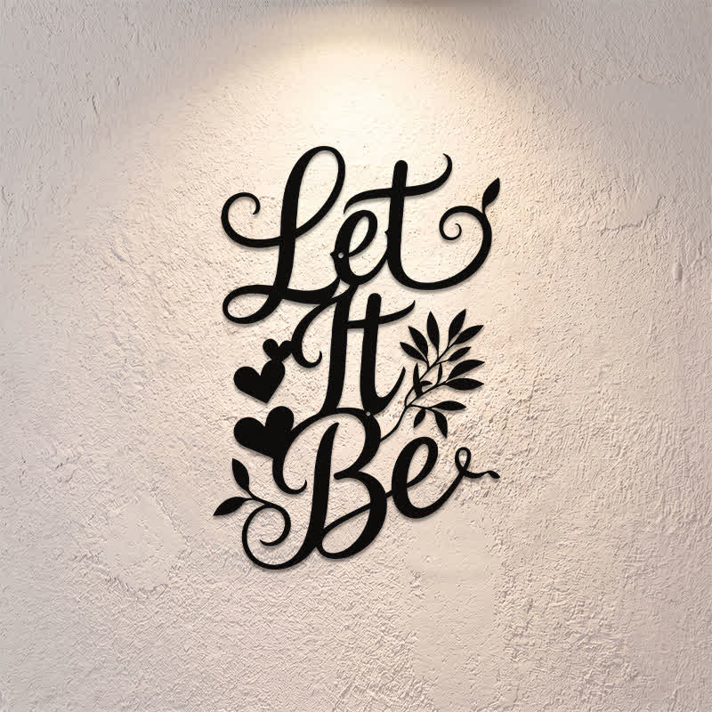 Buddha Stones Let It Be Script Sign Iron Metal Wandkunst met betekenisvolle symbolen - image 0