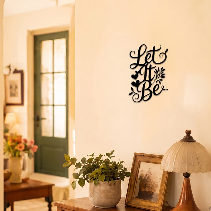 Buddha Stones Let It Be Script Sign Iron Metal Wandkunst met betekenisvolle symbolen - image 7