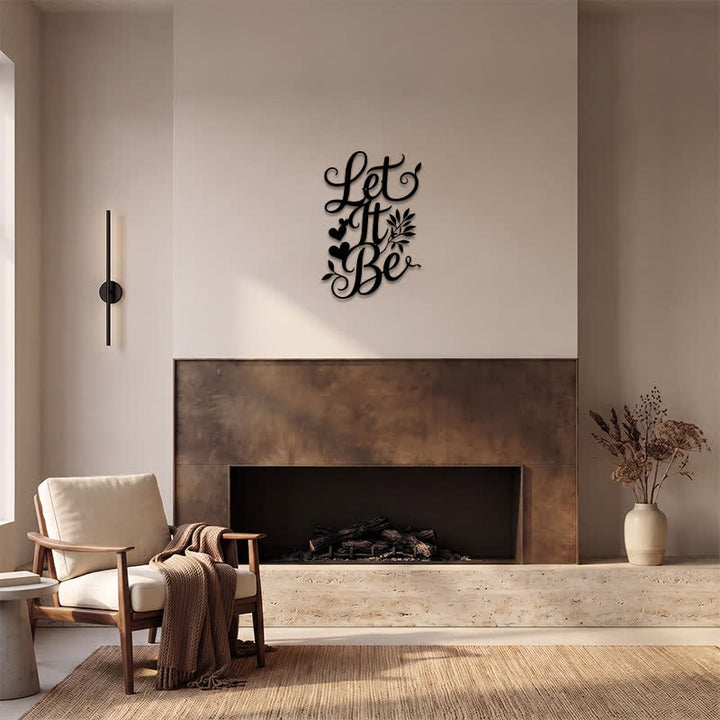 Buddha Stones Let It Be Script Sign Iron Metal Wandkunst met betekenisvolle symbolen - image 11