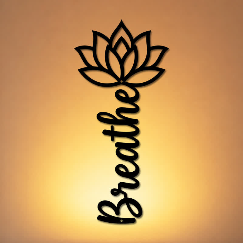Buddha Stones Lotus Breathe New Beginnings Vertical Iron Wandkunst met betekenisvolle symbolen - image 0