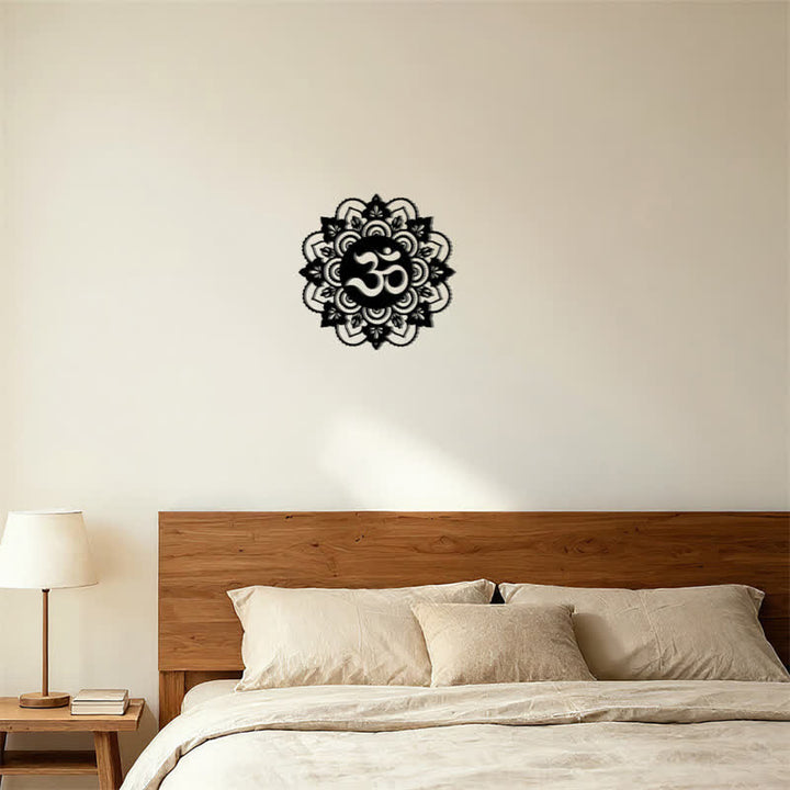 Buddha Stones Heilige OM Mandala Mindfulness Ronde IJzeren Metalen Wanddecoratie - image 5
