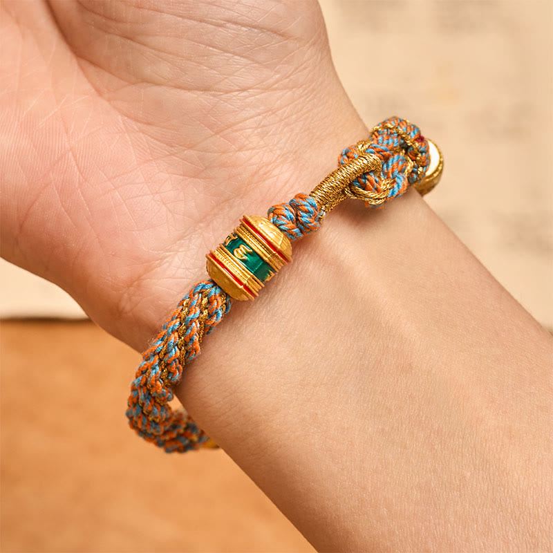 Buddha Stones Om Mani Padme Hum Tibetaanse Fu-teken handgeweven Armband - image 9