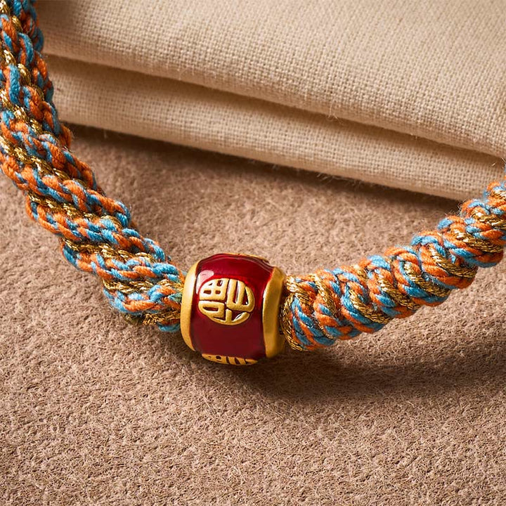 Buddha Stones Om Mani Padme Hum Tibetaanse Fu-teken handgeweven Armband - image 10