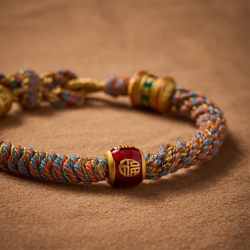 Buddha Stones Om Mani Padme Hum Tibetaanse Fu-teken handgeweven Armband - image 4