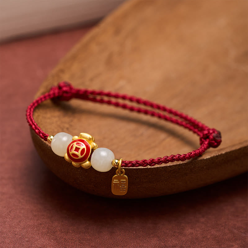 Buddha Stones Handgeweven Armband met schildpadmotief, symbool van kracht. - image 1